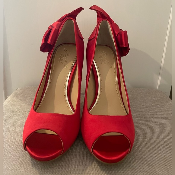 BADGLEY MISCHKA Jewel Red High Heeled Stilettos - Picture 6 of 11